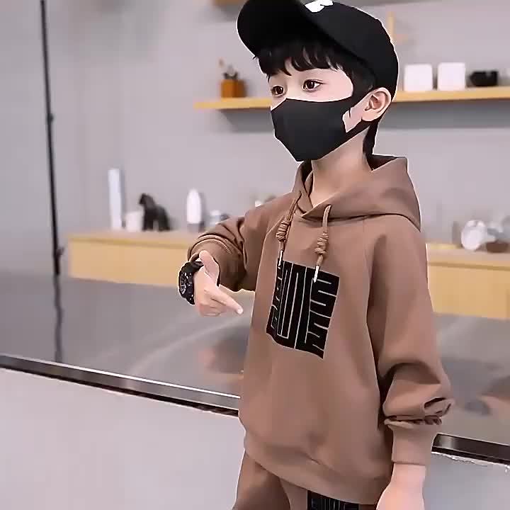 Winter Boys Padded Sets Children's Thicken Suit Autumn Fleece Hooded Sweatshirt Sweatpants 2 Pieces Kids New Warm Outfit