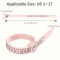 1pc Adjustable Ring Sizer Measuring Tool - Reusable Finger Size Gauge for Jewelry Sizing, 1-17 USA Ring Size Guide (Pink). 