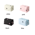 1pc Bowknot pencil case, with zipper portable stationery case storage bag ,study supplies large capacity fashionable pencil case.
