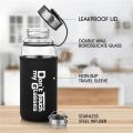 Best Quality Glass Bottles 700ml/1000ml/1200ml/1500ml Glass Water Bottle with black Cover Bag | Glass Water bottle For Men/women | Water bottle. 