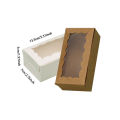 12Pcs Cake Carriers, Square Box With Lid, White Bread Box With Window, For Pies, Donuts, Muffins, Chocolates, Weddings, Parties. 