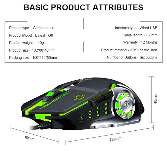 G8%20RGB%20Luminous%20Wired%20Gaming%20Mouse%20%E2%80%93%20High%20Precision%20Optical%20Sensor,%20Adjustable%20DPI,%20Ergonomic%20Design%20&%20LED%20Backlight%20for%20PC/Laptop%20-%20Image%205