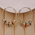 Retro Metal Crescent Earrings Bohemian Water Drop Tassel Earrings. 