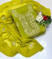 Lawn Collection Gotta Work Handmade Chiffon Dupatta Trouser Plain 3 Piece Suit. 