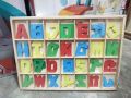baby wooden educational capital alphabets double letter puzzle box.