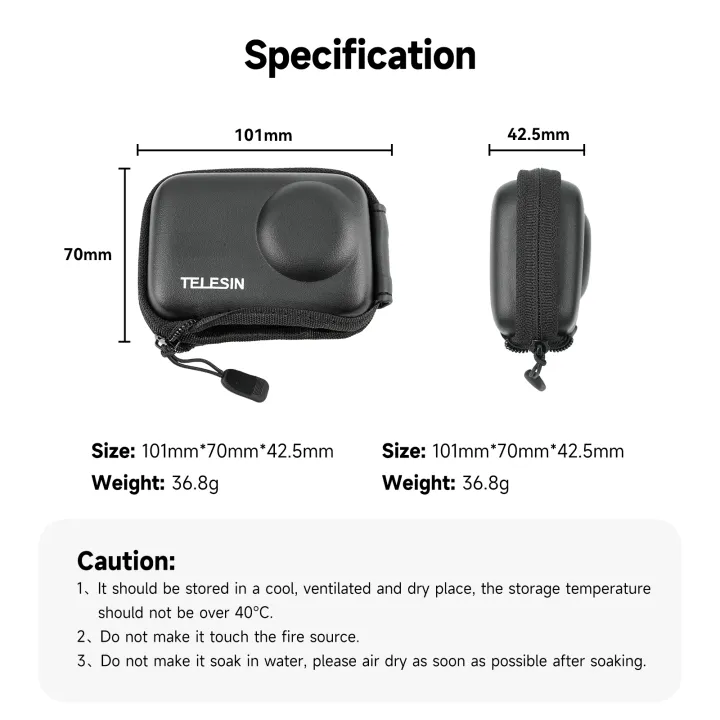 TELESIN%20Mini%20Storage%20Protection%20Bag%20For%20Dji%20Osmo%20Action%204%20Brushed%20Half%20Open%20Quick%20Release%20Carrying%20Case%20for%20Action%203%20Accessories%20-%20Image%206