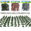 Military Toy Soldiers Set Army Green Silver Maroon 2 3 8cm Plastic Model Figures for Teens 7 14 Years Old OPP Bag Packaging. 