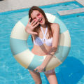 1PC Ins Style Macaron Inflatable Swimming Ring Adult Thickened Pool Float Summer Pool Party Water Toy.