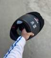 Hedz Axter - Matt Black Full Face Motorcycle Helmet. 