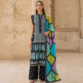 Kleren 3 Piece Unstitched or Stitched Digital Printed Lawn Suit for Women with Digital Printed Lawn Shirt, Digital Printed Cotton Trouser and Digital Printed Chiffon Dupatta - Summer Collection 2026 - Design code : Hermosa H-12. 