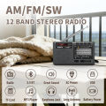 XHDATA D-368/D-328 Portable Stereo Radio FM AM SW MP3 Player with Bluetooth TF Card USB Rechargeable Battery for Elder . 