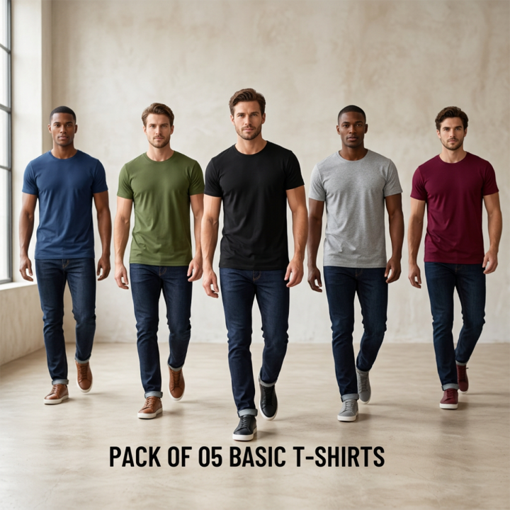 Pack%20Of%20Five%20Plain%20Round%20Neck%20T%20Shirts%20For%20Men%20Half%20Sleeve%20Soft%20Cotton%20Sports%20Gym%20Wear%20Premium%20Quality%20-%20Image%203