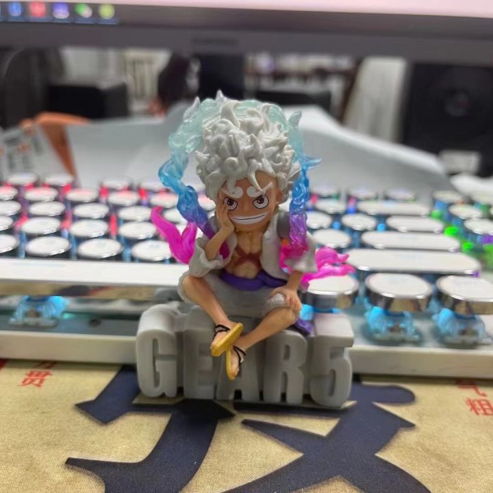 New 10cm Mini One Piece Y z Luffy Gear 5 Action Figure Nika Statue Anime Figurine Pvc Model Doll Collection Toy Kids