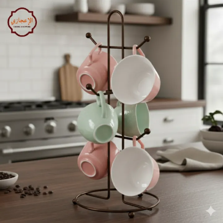 Premium Silver Stainless Steel Cup Stand & Mug Holder | Tree-Style ...