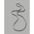 Sterling Silver Round-Cut Box Neck Chain For Men. 