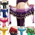 Thailand/India/Arab Dancer Sequins Tassels Skirt Women Belly Dance Hip Scarf Wrap Belt Dancer Skirt Female Show Costumes.