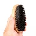 Boar Bristle Hair Beard Brush for Men, Small Soft Beard Brush, Pocket Travel Men's Wooden Mustache Brush (Skull). 