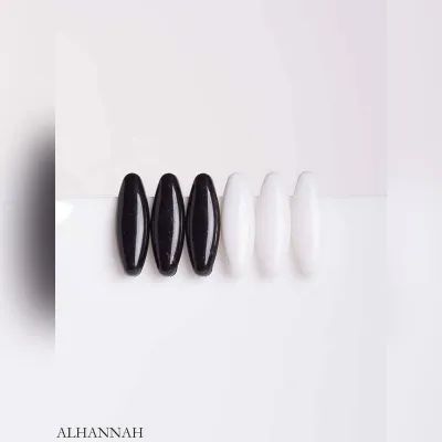 Pack of 6 hijab pins white and black