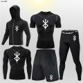 Anime Berserk Guts Men Sport Set Compression T-Shirt Pants Shorts Jacket Sets Men Gym Fitness Rashguard Training Clothes Jerseys. 