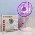 JYSUPER JY-2217 Rechargeable AC/DC Stylish RGB Lighting Strong Wind 4000mAh Battery 12" Portable Desk Fan. 