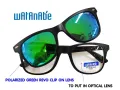 Watanabe clip-on sunglasses splice frame. 