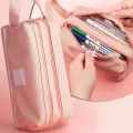 Large Capacity Pencil Cases Double Layer Simple Canvas Bags for Girls Back to School School Office Supplies Stationery. 
