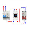 AC 40A 63A 230V Din Rail Adjustable Over Voltage Under Voltage Protective Device Protector Relay Over Current Protection Limit. 