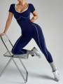 Trendy Bodysuit Sportswear Woman Gym Jumpsuits Sport Pants Seamless Woman Clothing Yoga Clothes Female Fitness Overalls Leggings.