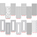 2024 New Metal Geometric Cutting Dies for Scrapbooking Layered Rectangle Frames Card Making Background Wave Stencil Embossing. 