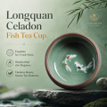 Longquan Celadon Porcelain Teacups Chinese Kungfu Teapot Golden Fish Tea Cup Bowl 60ml Crackle Tea Set Cups Drop Shipping.