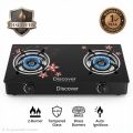 Glass Top Gas Cooker Double Burner. 