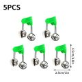 5/10pcs Fishing Bite Alarms Fishing Rod Bells Tip Clip Bells Ring Green ABS Fishing Accessory Outdoor Pole Fish Bites Indicators. 