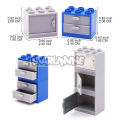 MARUMINE MOC City Street View Building Blocks Accessories 10PCS Cabinet Drawer Brick Model Parts Compatible with 92410 4533 4536. 
