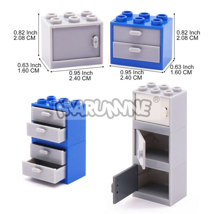 MARUMINE%20MOC%20City%20Street%20View%20Building%20Blocks%20Accessories%2010PCS%20Cabinet%20Drawer%20Brick%20Model%20Parts%20Compatible%20with%2092410%204533%204536%20-%20Image%203