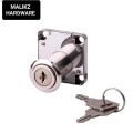 Draz Lock for Drawers, Cupboards, Desk, Wardrobe (with 2 Keys 4 Lock / Screws / Ring ) Silver, Chrome Finish Malik Hardware Original. 