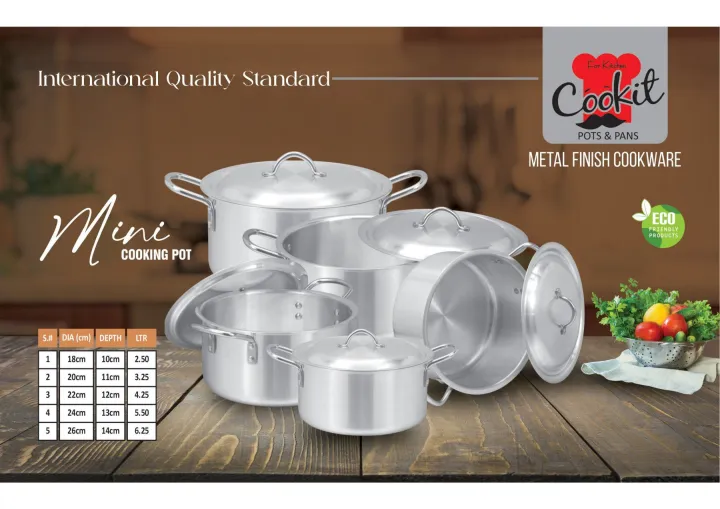 Best%20Aluminum%20Cookware%205%20Pieces%20Kitchen%20Casserole%20Set%20%20Metal%20finish%20Havey%20wait%20/%20Silver%20Pateeli%20Set%20-%2018%20cm%20to%2026%20cm%20-%20Image%206