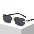 Retro Korean Sunglasses Seaside Frameless Eyeglasse Anti UV400 Gradient Shades. 