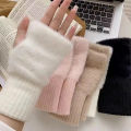 Women's Long Fleece Winter Gloves, Soft Warm Hand Warmer with Elastic Cuffs, Comfortable Cold Weather, Outdoor & Casual Wear.