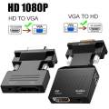 New VGA to HDMI converter adapter support 1080p HDMI to VGA adapter for PC laptop to HDTV projector video audio converter. 