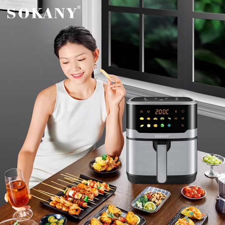Sokany 2200W Air Fryer – Oil-Free, Low-Fat Cooking with Touch Control ...