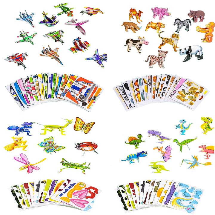 30pcs/set 3D Cartoon Puzzles Educational Toys Insect, Dinosaur, Animal ...