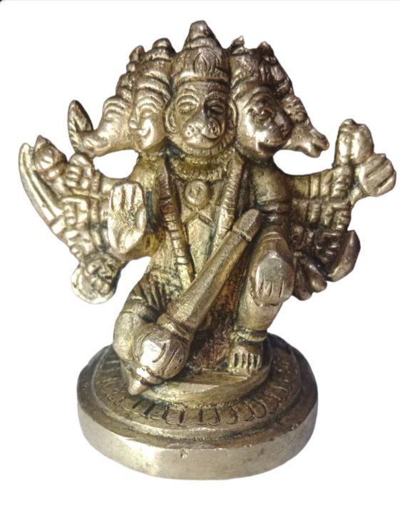 Golden%20Brass%20Panchmukhi%20Hanuman%20Statue%208cm%20Handcrafted%20Decorative%20Idol%20-%20Image%204