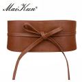 Boho Belt for Women Bowknot Faux Leather Wrap Around Obi Style Cinch Waistband Black Cummerbund Brown Women Belt.