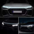 12V LED Car Daytime Running Light Strip Start Scan Yellow Turn Signal Indicator Headlight Car Hood Decorative Light Universal. 