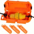 orange  Extension Cord Safety Cover with Waterproof Seal, Weatherproof Electrical Connection Box to Protect Outdoor Outlet, Plug. 