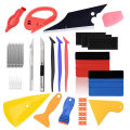 Car Film Wrapping Tool Kit Window Tinting Tools Vinyl Wrap Felt Squeegee Wrap Stick Vinyl Cutter Utility Knife Plastic Scraper.