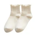 Socks For Women Cute New Summer Japanese Style Breathable Girls Short Socks Kawaii Solid Color Frilly Ruffle Socks Casual Sweet.