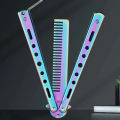 1PCS Foldable Comb Stainless Steel Butterfly Knife Comb Beard Moustache Brushe Salon Hairdressing Styling Tool. 