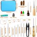 BUDDUR Leather Sewing Tools Kit With Waxed Threads And Finger-cot Hand Sewing Needles DIY Handmade Craft Accessories Set. 