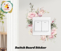 Rose Design Switch Sticker Waterproof Floral Switch Sticker Self-adhesive Wall Decal for Living Room Bedroom Kids Room Peel Stick Decoration Pvc Material Waterproof Switch Sticker. 
